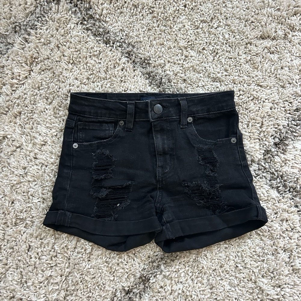 Aeropostale Black Ripped Jean Shorts